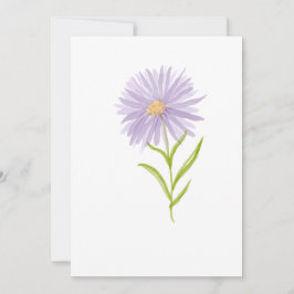 Vattenfärgad, handmålad, estetisk Lila Flower Inbjudningar