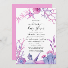 Vattenfärgad havsyteLife-enhet efter babydusch Inbjudningar