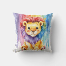 Vattenfärgad hjärtform Färgfylld Lejon näsborr Kudde