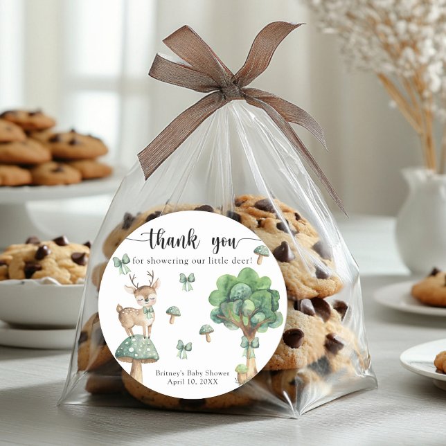 Vattenfärgad hjort - tack runt klistermärke (Skapare uppladdad)