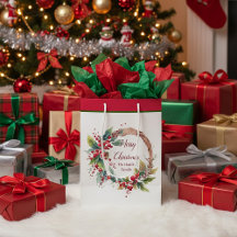 Vattenfärgad holly-andning personlig jul