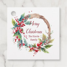 Vattenfärgad holly-andning personlig jul