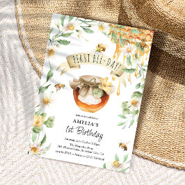 Vattenfärgad honung - första bisdagen 1:a födelsed inbjudningar