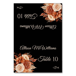 Vattenfärgad höst Elegance-Fish-ikon- Bordsnummer