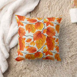 Vattenfärgad Höst löv - Vibrant Fall Foliage Kudde