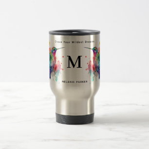 Vattenfärgad Hummingbird Monogram w/ Namn Resemugg