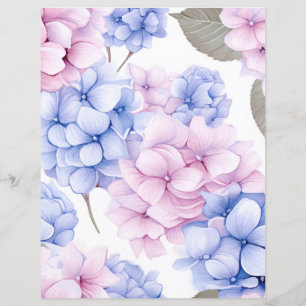 Vattenfärgad hydrangea blommor decoupage vävnad