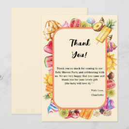 Vattenfärgad isbildsklippare Söt babyskor Tack Kort