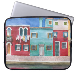 Vattenfärgad Italien: Hand plockade Laptop Fodral
