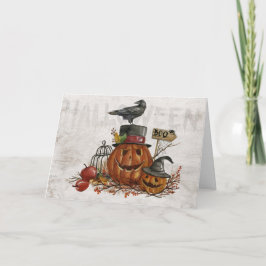 Vattenfärgad Jack-O-Lanternor Kort