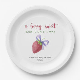 Vattenfärgad jordgubbe och babydusch