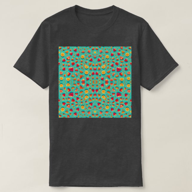 Vattenfärgad jordgubbe och citron Fruit Patterned  T Shirt (Design framsida)