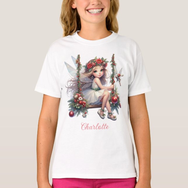 Vattenfärgad jul - Fairy Kids T Shirt (Framsida)