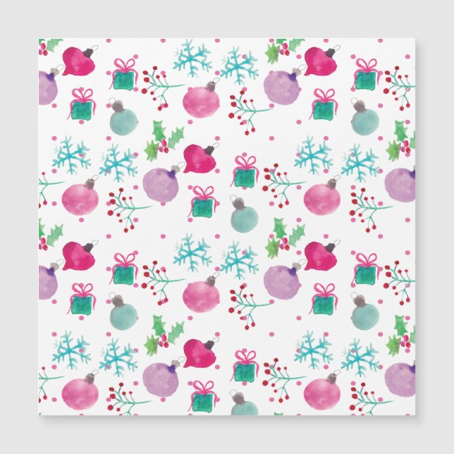 Vattenfärgad jul - färgat handfärgat Mönster (Framsida)