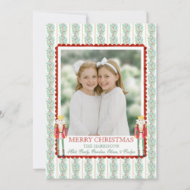 Vattenfärgad jul Garland Nutcracker Ett foto Julkort