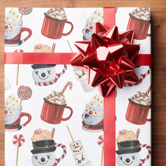 Vattenfärgad jul - Hett Kakaobakolat Presentpapper (Skapare uppladdad)