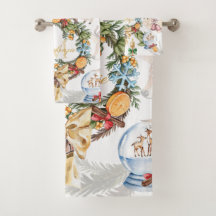 Vattenfärgad jul Monogrammad