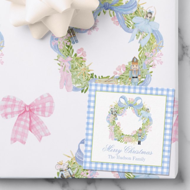 Vattenfärgad jul Nutcracker Utandningsskåp Anteckningskort (Skapare uppladdad)