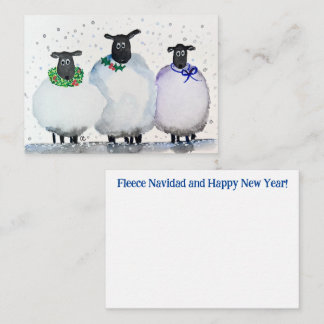 Vattenfärgad jul och nyårsskydd anteckningskort