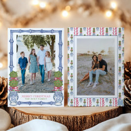 Vattenfärgad jul Topiary Bamboo Photo Julkort