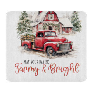 Vattenfärgad jul Vintage Lastbil och Barn