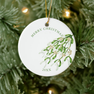 Vattenfärgad julberry grenar Greenery Julgransprydnad Keramik