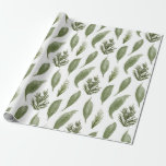 Vattenfärgad julgrå löv och gräs presentpapper<br><div class="desc">Vattensfärgad julgrey och gräs gren som är pappra.</div>
