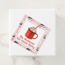 Vattenfärgad julgransfärgad Hett Chocolate Cocoa P