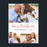 Vattenfärgad julkaka drinkar candy 3 foto helg vykort<br><div class="desc">En roligt-design med vinter-favoriter med vattenfärg - hett choklad,  candy cane,  lagerhållning. 3 fotodesign. God jul i contemporaryns skriptteckensnitt,  perfekt för att fira julhelgen. Kan redigeras,  som en del av en samling.</div>