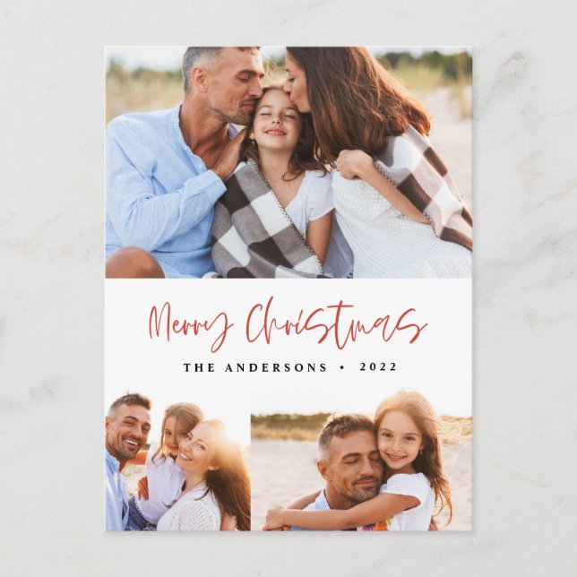 Vattenfärgad julkaka drinkar candy 3 foto helg vykort (Framsida)