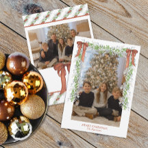 Vattenfärgad julkoppar Bow Garland