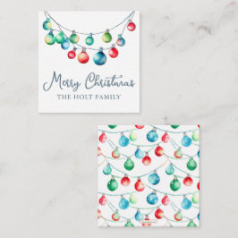 Vattenfärgad julsträng Ljus Anteckningskort