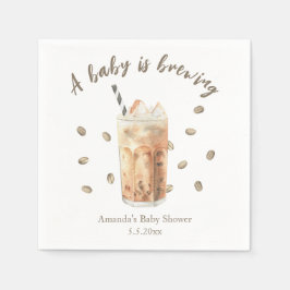 Vattenfärgad kaffedryck Bröstdusch Pappersservett