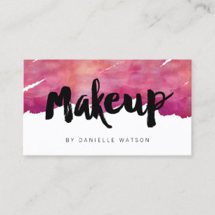 Vattenfärgad Kalligraphy Makeup Artist Visitkort