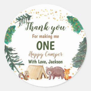 Vattenfärgad kamera 1:a födelsedag Tack-symbol Runt Klistermärke