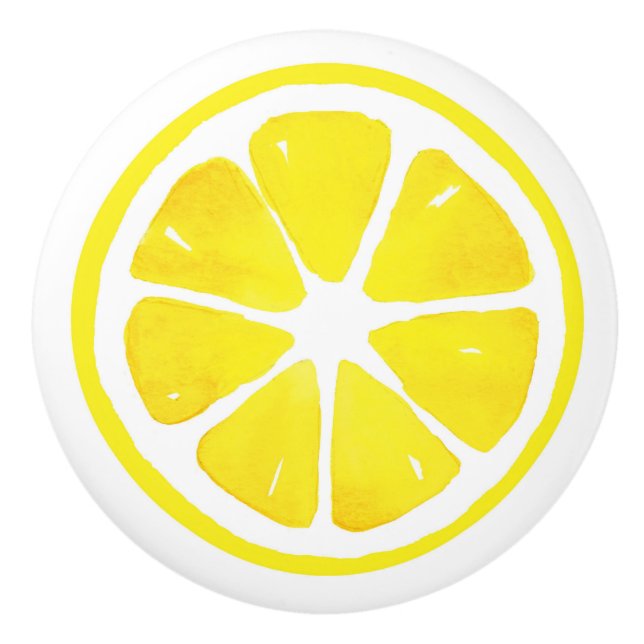 Vattenfärgad keramisk lemonsegmentknopp knopp (Framsidan)