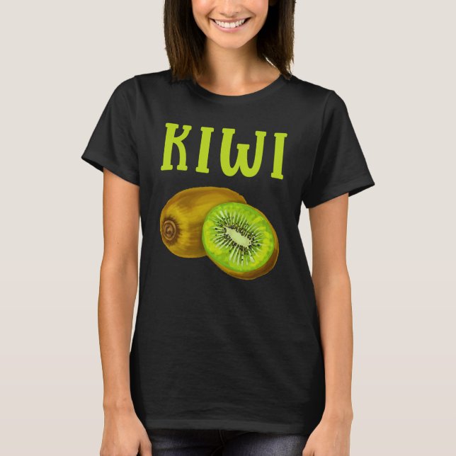 Vattenfärgad Kiwi Healthy Food Älskare T Shirt (Framsida)