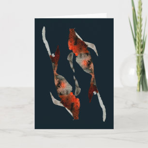 Vattenfärgad koifisk illustration kort