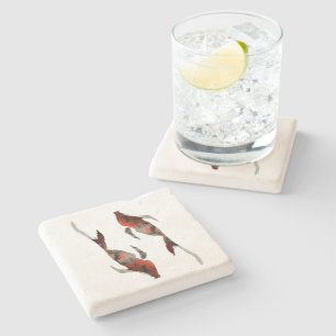Vattenfärgad koifisk illustration stenunderlägg