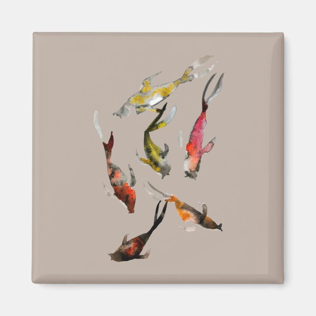 Vattenfärgad koj, rödbrun guld magnet (Framsidan)