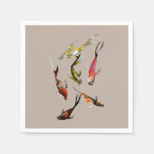 Vattenfärgad koj, rödbrun guld pappersservett