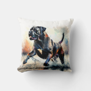 Vattenfärgad kraftfull Käpp Corso hund Kudde