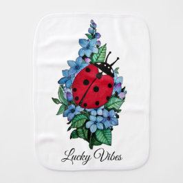 Vattenfärgad kute-ladybird med blå Vild-blommor Bebistrasa