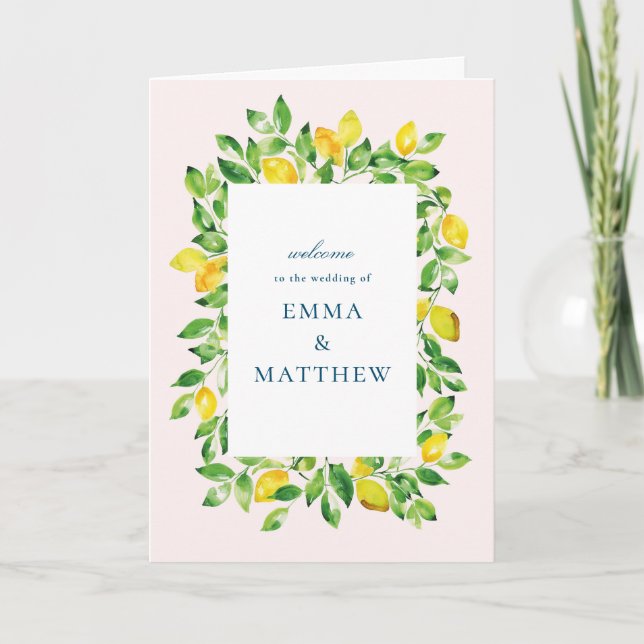 Vattenfärgad Lemon Mediterranean Folated Program (Framsida)