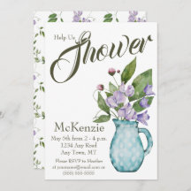 Vattenfärgad Lila Blommigt Söta ärter Babyskor