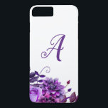 Vattenfärgad lila blommor. Lilac blommigt monogram<br><div class="desc">Telefonfodral med vattenfärgen lila blommor och monogram.</div>
