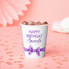 Vattenfärgad Lila Bow Coquette Sweet 16 Birthday