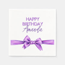 Vattenfärgad Lila Bow Coquette Sweet 16 Birthday