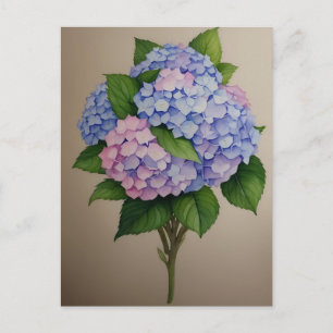 Vattenfärgad Lila Hydrangea Flower Vykort