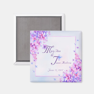 Vattenfärgad Lila Lilac Flower Magnet